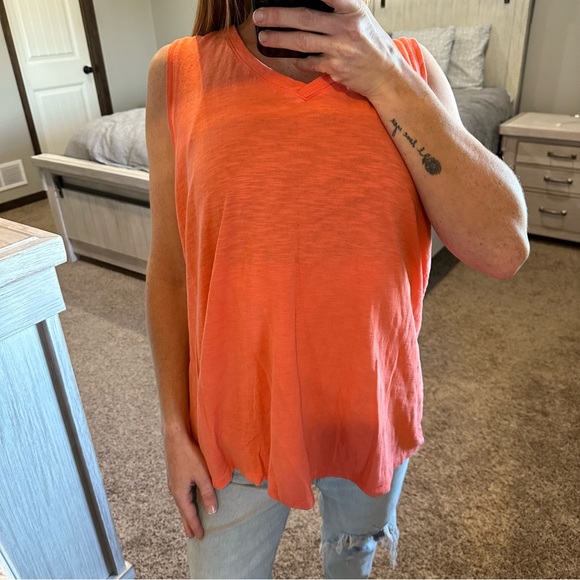 Time and Tru Coral/Pink V-Neck Tank Top Size XL - Picture 3 of 8